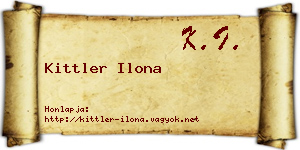Kittler Ilona névjegykártya